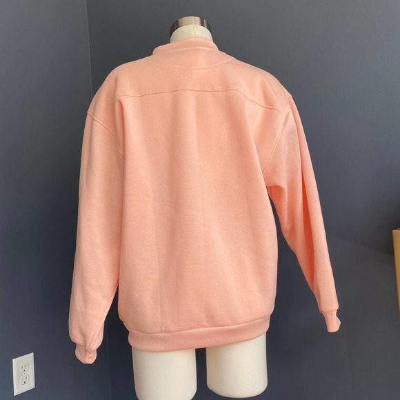 Varsity style button down sweatshirt jacket - Picture 3 of 5